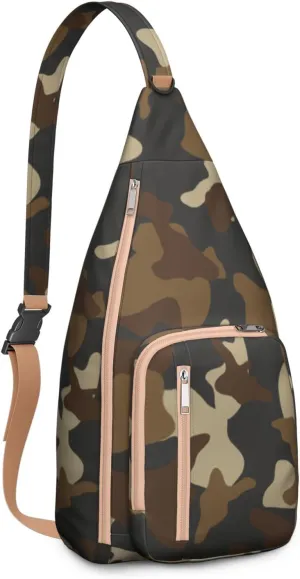 Shoulder Sling Crossbody Casual Chest Bag For Travel Sports Running,Backpack for Men & Women Lightweight Sports BagCrossbody Concealed Carry,Camo Shoulder Bag Waterproof Chest Bag