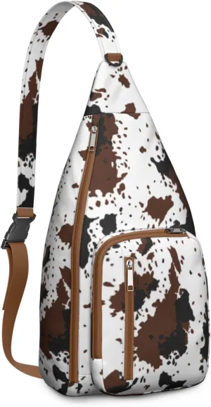 Shoulder Sling Crossbody Casual Chest Bag For Travel Sports Running,Backpack for Men & Women Lightweight Sports BagCrossbody Concealed Carry,Cow Shoulder Bag Waterproof Chest Bag