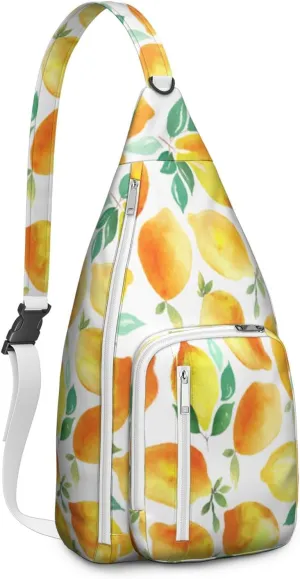 Shoulder Sling Crossbody Casual Chest Bag For Travel Sports Running,Backpack for Men & Women Lightweight Sports BagCrossbody Concealed Carry,Lemon Shoulder Bag Waterproof Chest Bag