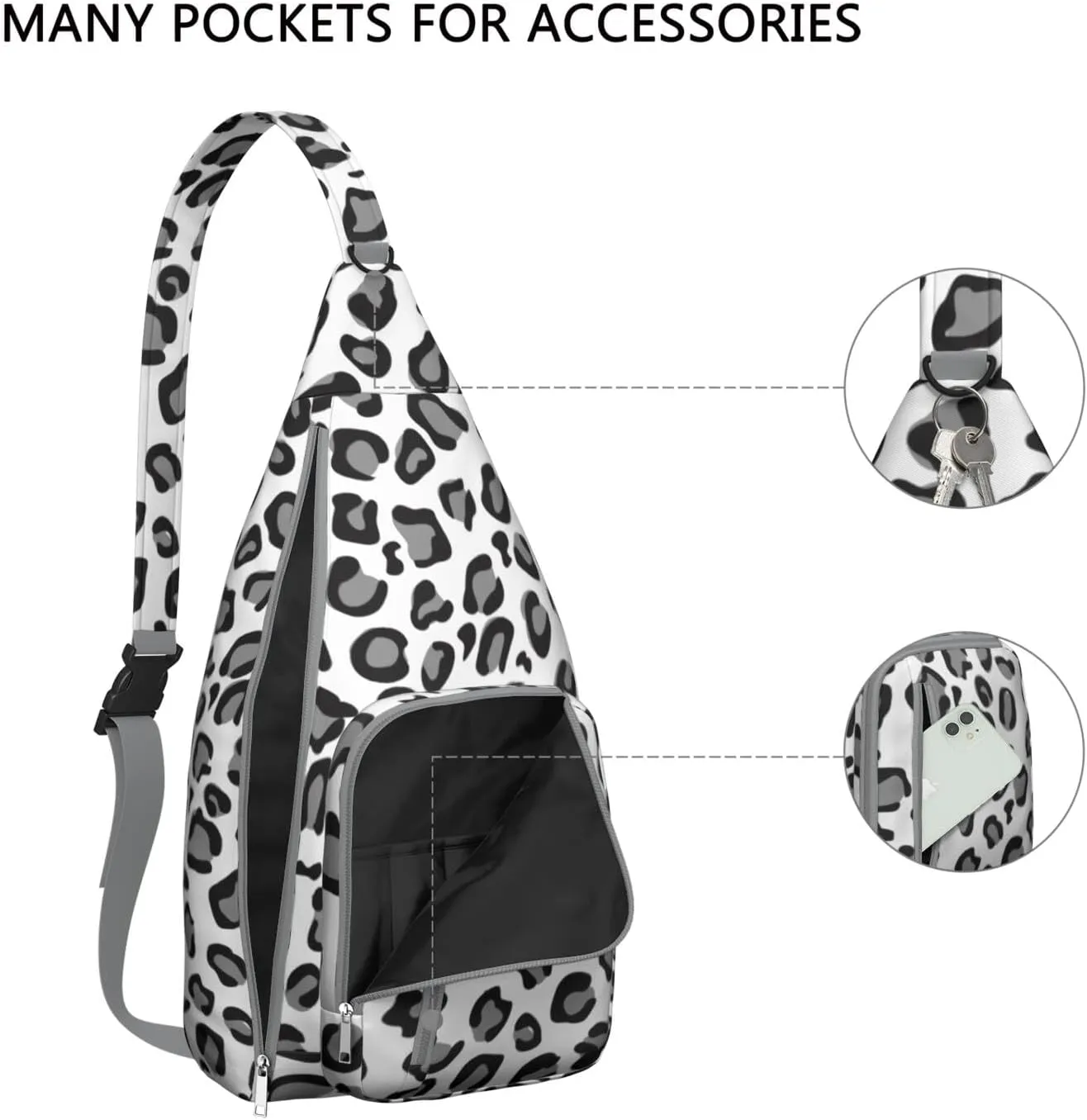 Shoulder Sling Crossbody Casual Chest Bag For Travel Sports Running,Backpack for Men & Women Lightweight Sports BagCrossbody Concealed Carry,Leopard Shoulder Bag Waterproof Chest Bag