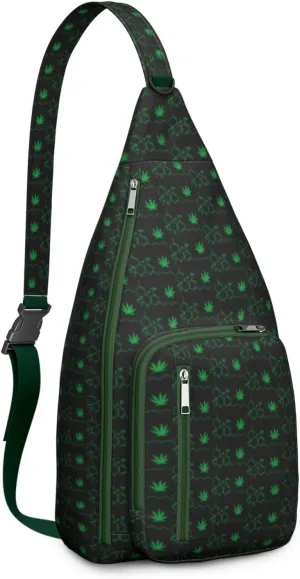 Shoulder Sling Crossbody Casual Chest Bag For Travel Sports Running,Backpack for Men & Women Lightweight Sports BagCrossbody Concealed Carry,Marijuana Leaf Shoulder Bag Waterproof Chest Bag