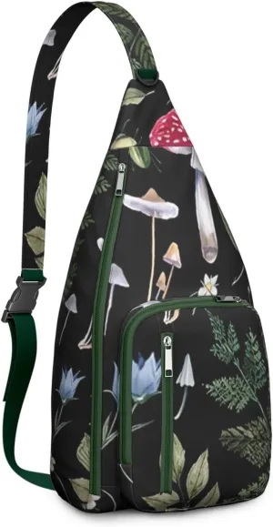 Shoulder Sling Crossbody Casual Chest Bag For Travel Sports Running,Backpack for Men & Women Lightweight Sports BagCrossbody Concealed Carry,Mushroom Shoulder Bag Waterproof Chest Bag