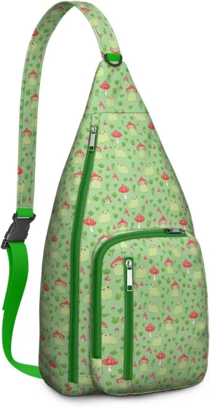 Shoulder Sling Crossbody Casual Chest Bag For Travel Sports Running,Backpack for Men & Women Lightweight Sports BagCrossbody Concealed Carry,Mushroom Shoulder Bag Waterproof Chest Bag