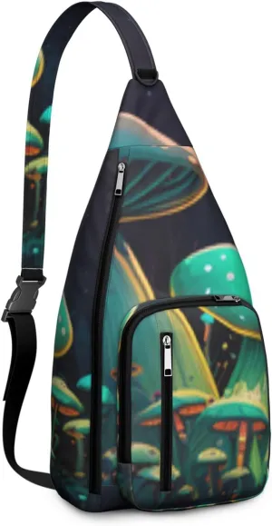 Shoulder Sling Crossbody Casual Chest Bag For Travel Sports Running,Backpack for Men & Women Lightweight Sports BagCrossbody Concealed Carry,Mushroom Shoulder Bag Waterproof Chest Bag