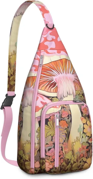 Shoulder Sling Crossbody Casual Chest Bag For Travel Sports Running,Backpack for Men & Women Lightweight Sports BagCrossbody Concealed Carry,Mushroom Shoulder Bag Waterproof Chest Bag