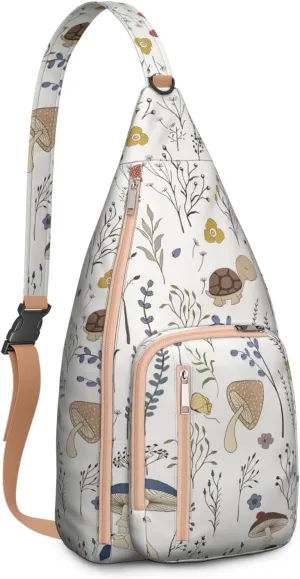 Shoulder Sling Crossbody Casual Chest Bag For Travel Sports Running,Backpack for Men & Women Lightweight Sports BagCrossbody Concealed Carry,Mushroom Shoulder Bag Waterproof Chest Bag