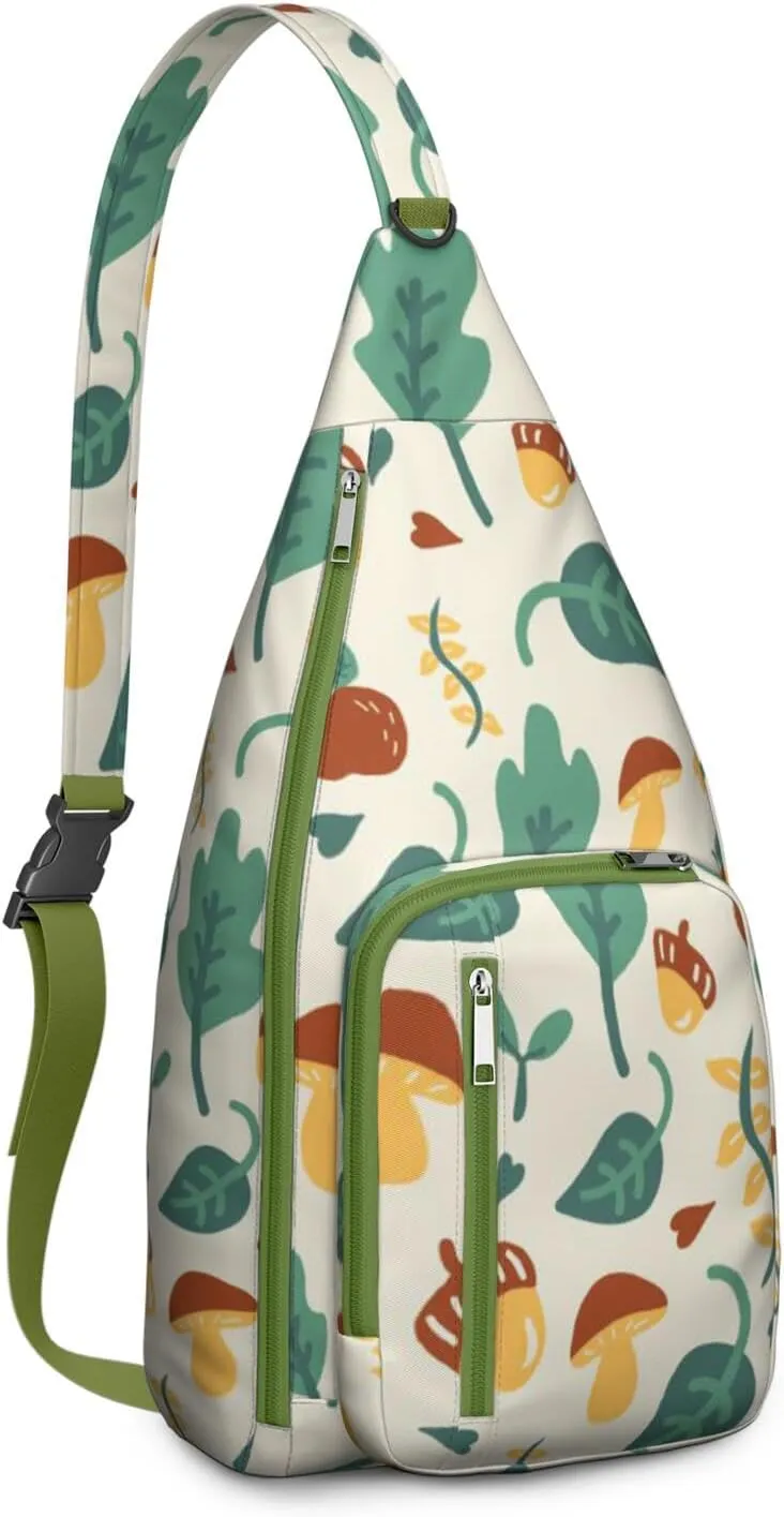 Shoulder Sling Crossbody Casual Chest Bag For Travel Sports Running,Backpack for Men & Women Lightweight Sports BagCrossbody Concealed Carry,Mushroom Shoulder Bag Waterproof Chest Bag