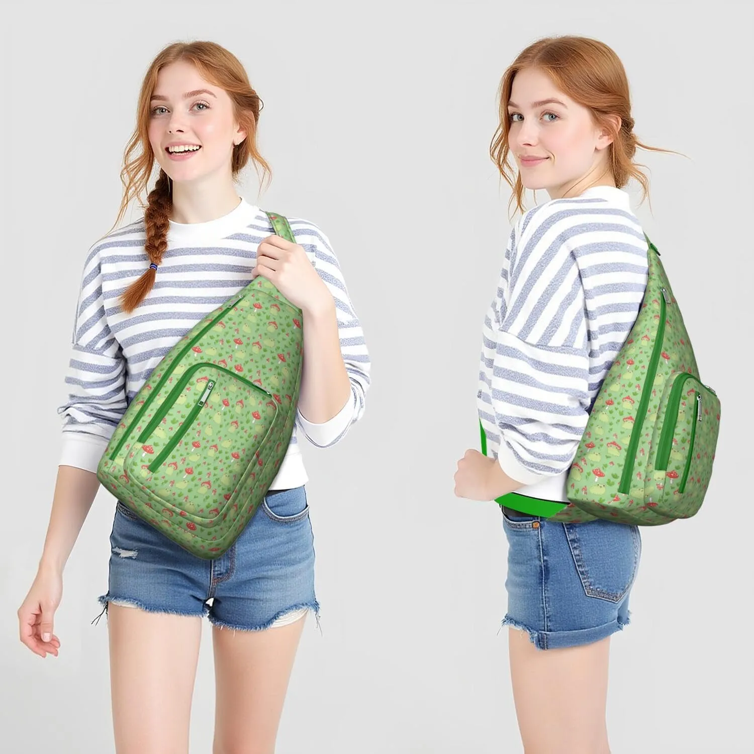 Shoulder Sling Crossbody Casual Chest Bag For Travel Sports Running,Backpack for Men & Women Lightweight Sports BagCrossbody Concealed Carry,Mushroom Shoulder Bag Waterproof Chest Bag