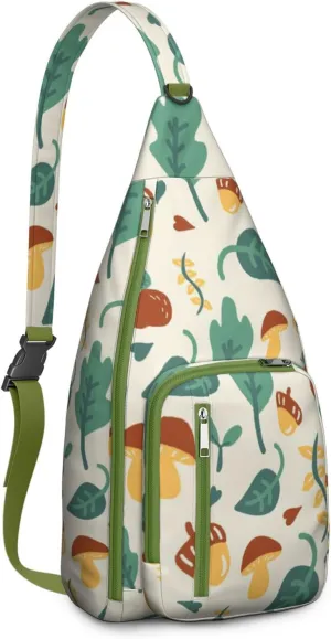 Shoulder Sling Crossbody Casual Chest Bag For Travel Sports Running,Backpack for Men & Women Lightweight Sports BagCrossbody Concealed Carry,Mushroom Shoulder Bag Waterproof Chest Bag