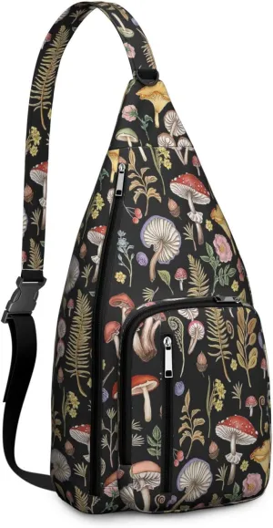 Shoulder Sling Crossbody Casual Chest Bag For Travel Sports Running,Backpack for Men & Women Lightweight Sports BagCrossbody Concealed Carry,Mushroom Shoulder Bag Waterproof Chest Bag