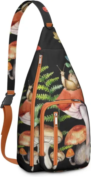 Shoulder Sling Crossbody Casual Chest Bag For Travel Sports Running,Backpack for Men & Women Lightweight Sports BagCrossbody Concealed Carry,Mushroom Shoulder Bag Waterproof Chest Bag