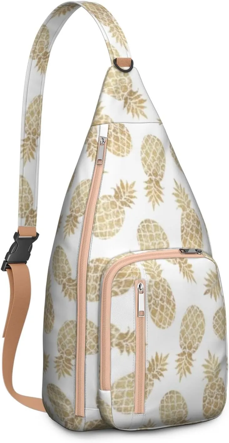 Shoulder Sling Crossbody Casual Chest Bag For Travel Sports Running,Backpack for Men & Women Lightweight Sports BagCrossbody Concealed Carry,Pineapple Shoulder Bag Waterproof Chest Bag