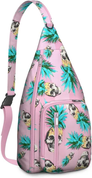 Shoulder Sling Crossbody Casual Chest Bag For Travel Sports Running,Backpack for Men & Women Lightweight Sports BagCrossbody Concealed Carry,Pineapple Shoulder Bag Waterproof Chest Bag