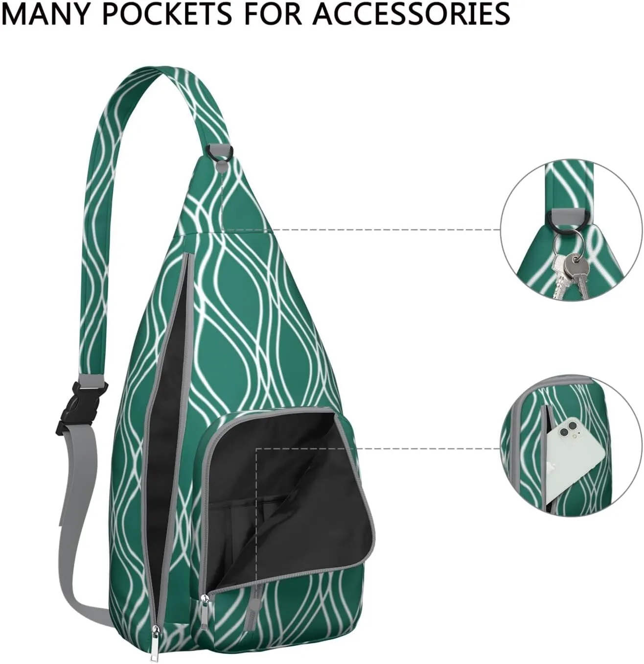 Shoulder Sling Crossbody Casual Chest Bag For Travel Sports Running,Backpack for Men & Women Lightweight Sports BagCrossbody Concealed Carry,Plaid Shoulder Bag Waterproof Chest Bag
