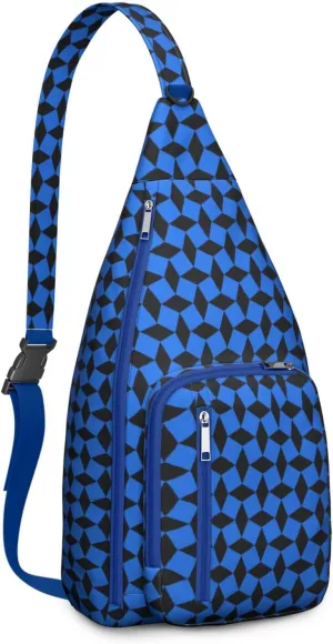 Shoulder Sling Crossbody Casual Chest Bag For Travel Sports Running,Backpack for Men & Women Lightweight Sports BagCrossbody Concealed Carry,Plaid Shoulder Bag Waterproof Chest Bag