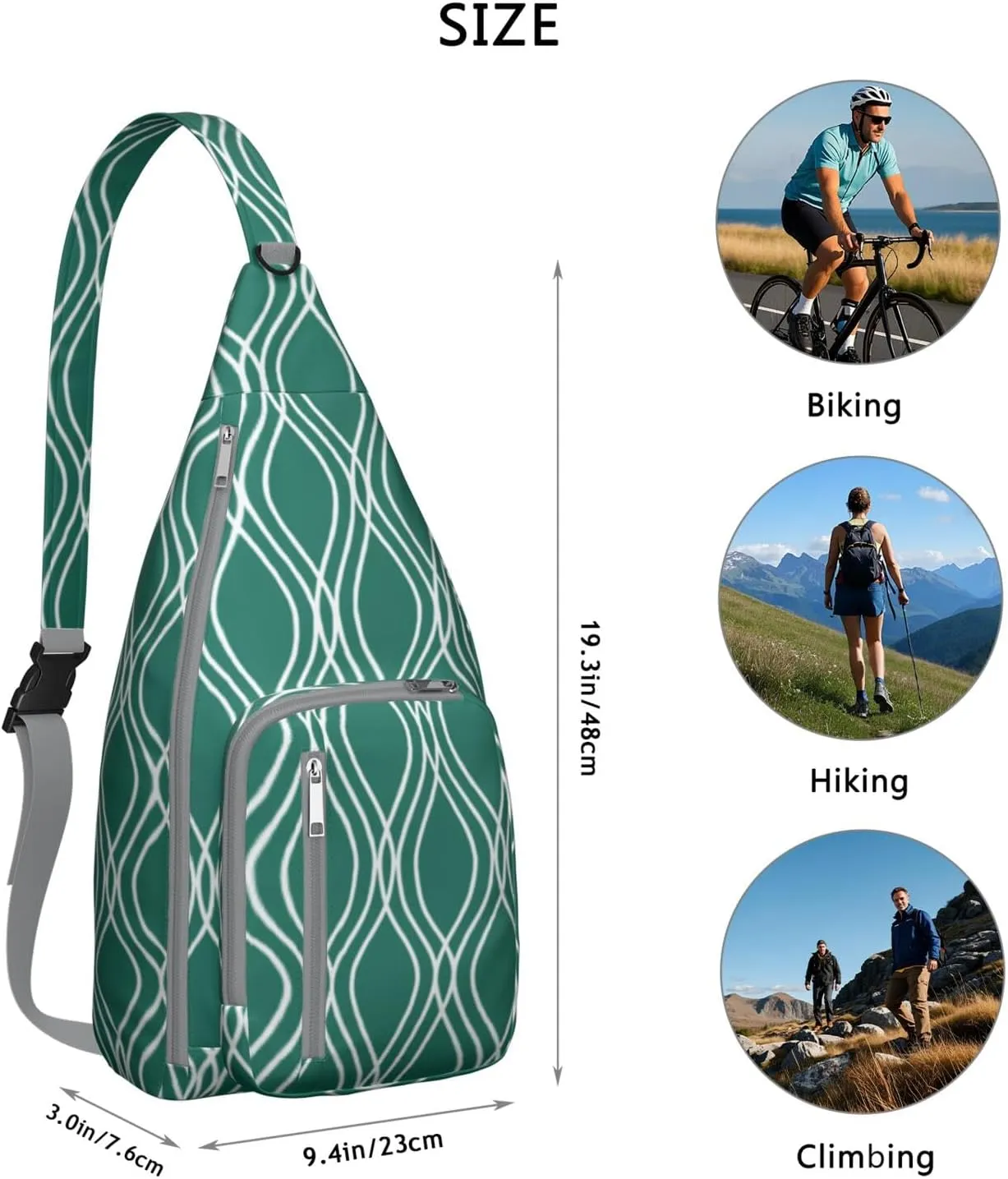 Shoulder Sling Crossbody Casual Chest Bag For Travel Sports Running,Backpack for Men & Women Lightweight Sports BagCrossbody Concealed Carry,Plaid Shoulder Bag Waterproof Chest Bag