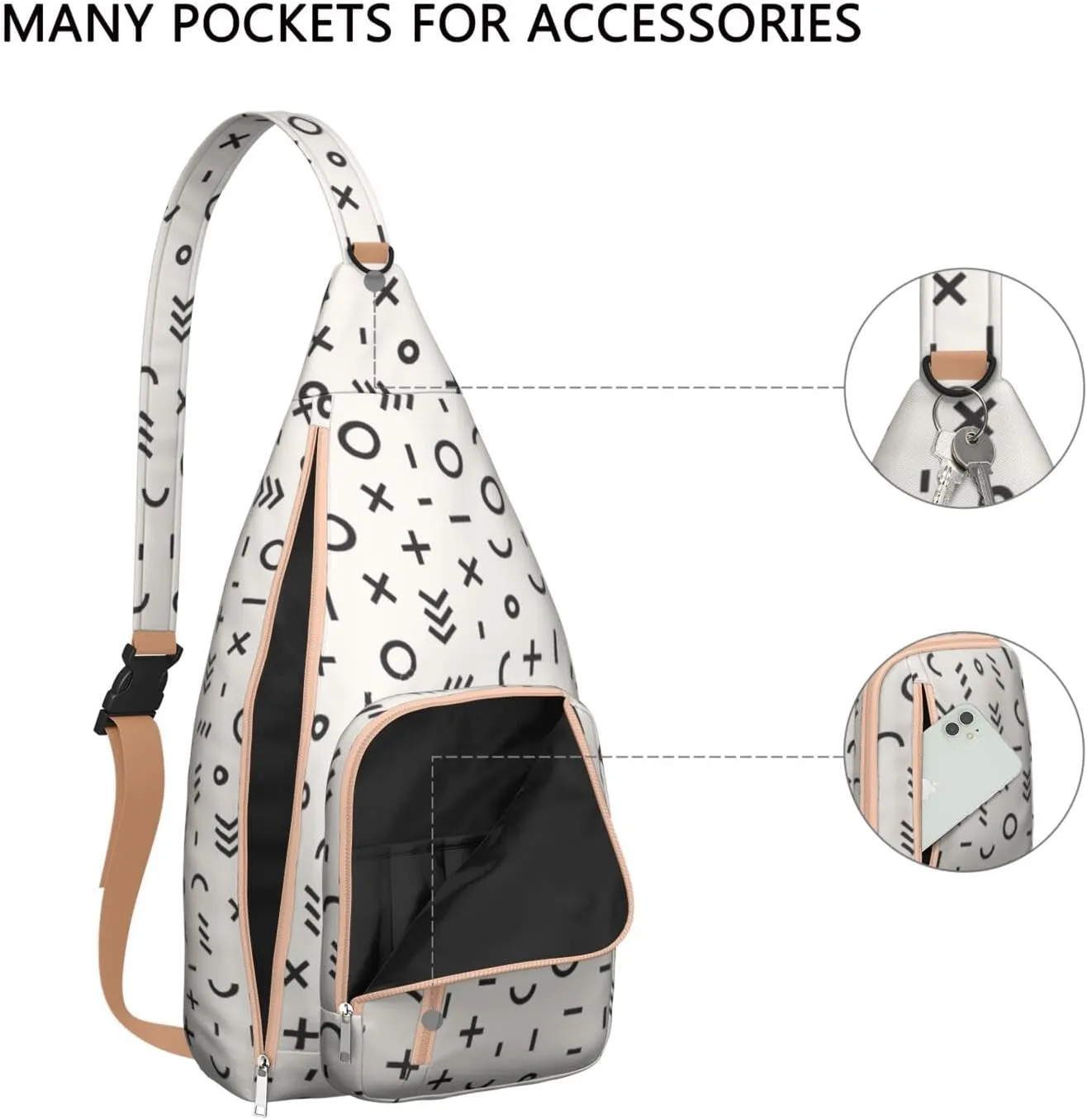 Shoulder Sling Crossbody Casual Chest Bag For Travel Sports Running,Backpack for Men & Women Lightweight Sports BagCrossbody Concealed Carry,Polka Shoulder Bag Waterproof Chest Bag