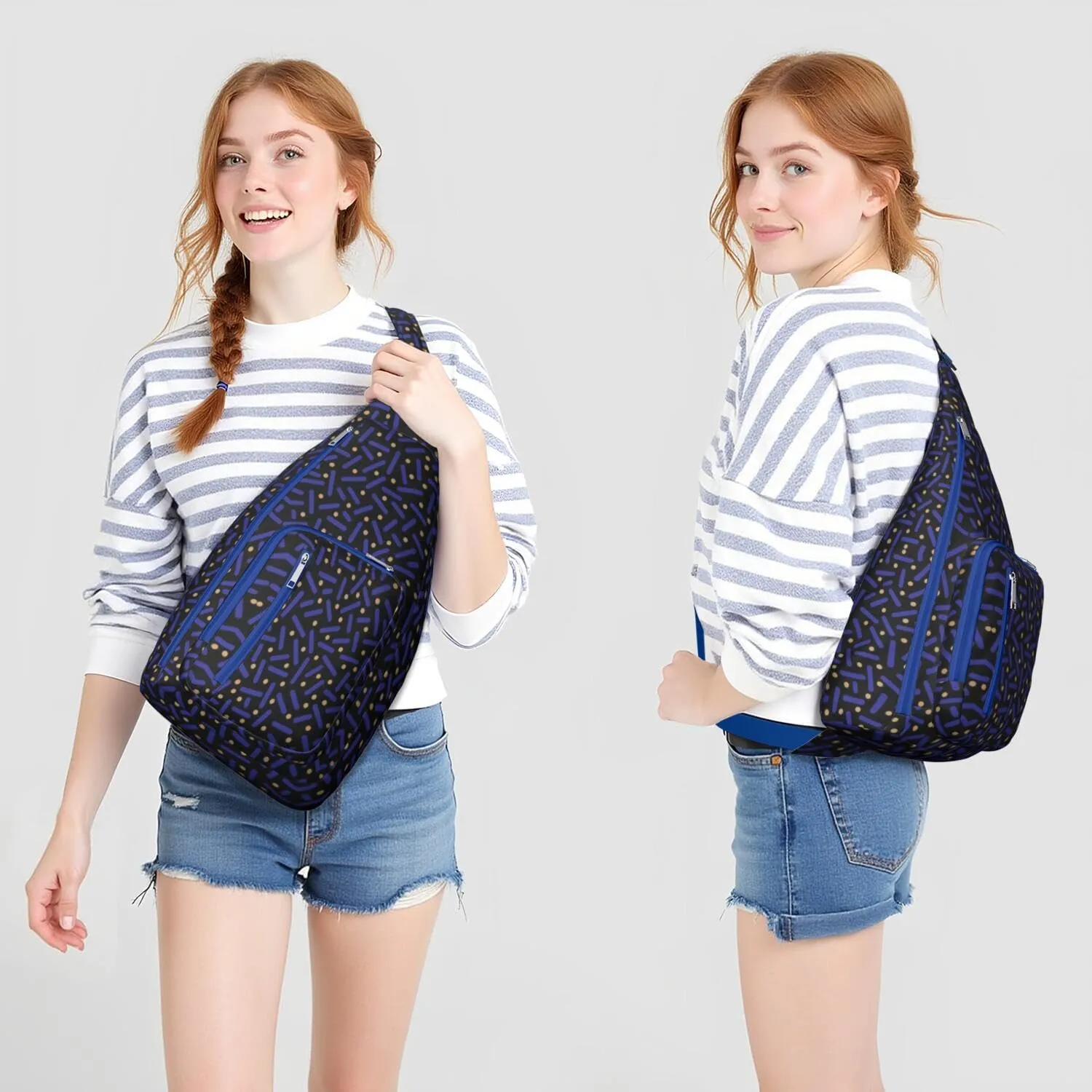 Shoulder Sling Crossbody Casual Chest Bag For Travel Sports Running,Backpack for Men & Women Lightweight Sports BagCrossbody Concealed Carry,Polka Shoulder Bag Waterproof Chest Bag
