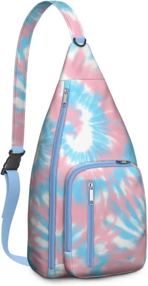 Shoulder Sling Crossbody Casual Chest Bag For Travel Sports Running,Backpack for Men & Women Lightweight Sports BagCrossbody Concealed Carry,Tie dye Shoulder Bag Waterproof Chest Bag