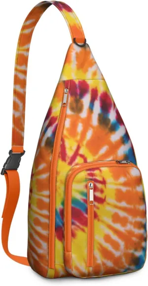 Shoulder Sling Crossbody Casual Chest Bag For Travel Sports Running,Backpack for Men & Women Lightweight Sports BagCrossbody Concealed Carry,Tie dye Shoulder Bag Waterproof Chest Bag
