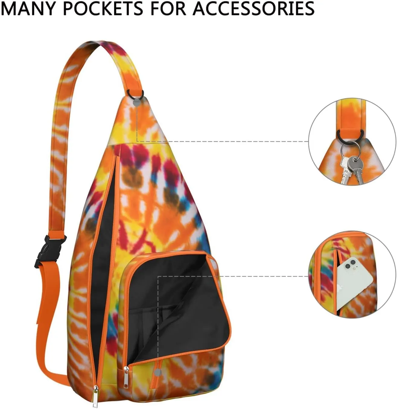 Shoulder Sling Crossbody Casual Chest Bag For Travel Sports Running,Backpack for Men & Women Lightweight Sports BagCrossbody Concealed Carry,Tie dye Shoulder Bag Waterproof Chest Bag