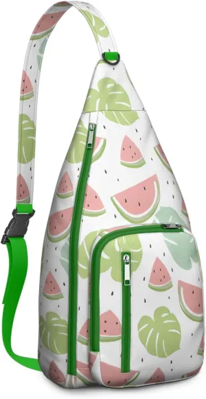 Shoulder Sling Crossbody Casual Chest Bag For Travel Sports Running,Backpack for Men & Women Lightweight Sports BagCrossbody Concealed Carry,Watermelon Shoulder Bag Waterproof Chest Bag