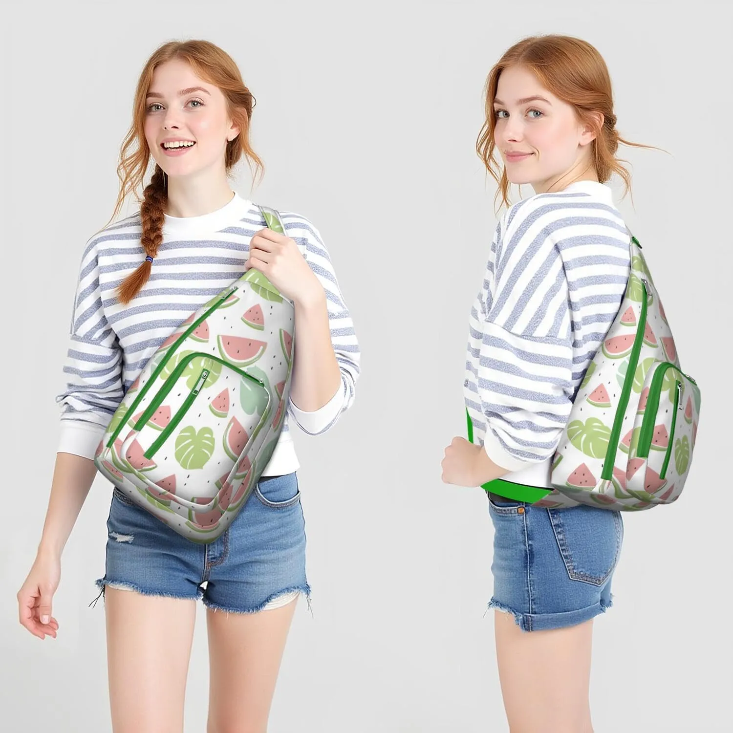 Shoulder Sling Crossbody Casual Chest Bag For Travel Sports Running,Backpack for Men & Women Lightweight Sports BagCrossbody Concealed Carry,Watermelon Shoulder Bag Waterproof Chest Bag