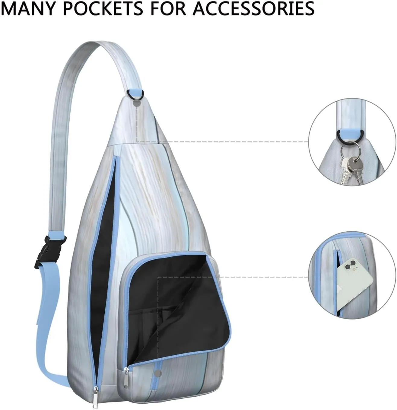 Shoulder Sling Crossbody Casual Chest Bag For Travel Sports Running,Backpack for Men & Women Lightweight Sports BagCrossbody Concealed Carry,Wood Shoulder Bag Waterproof Chest Bag