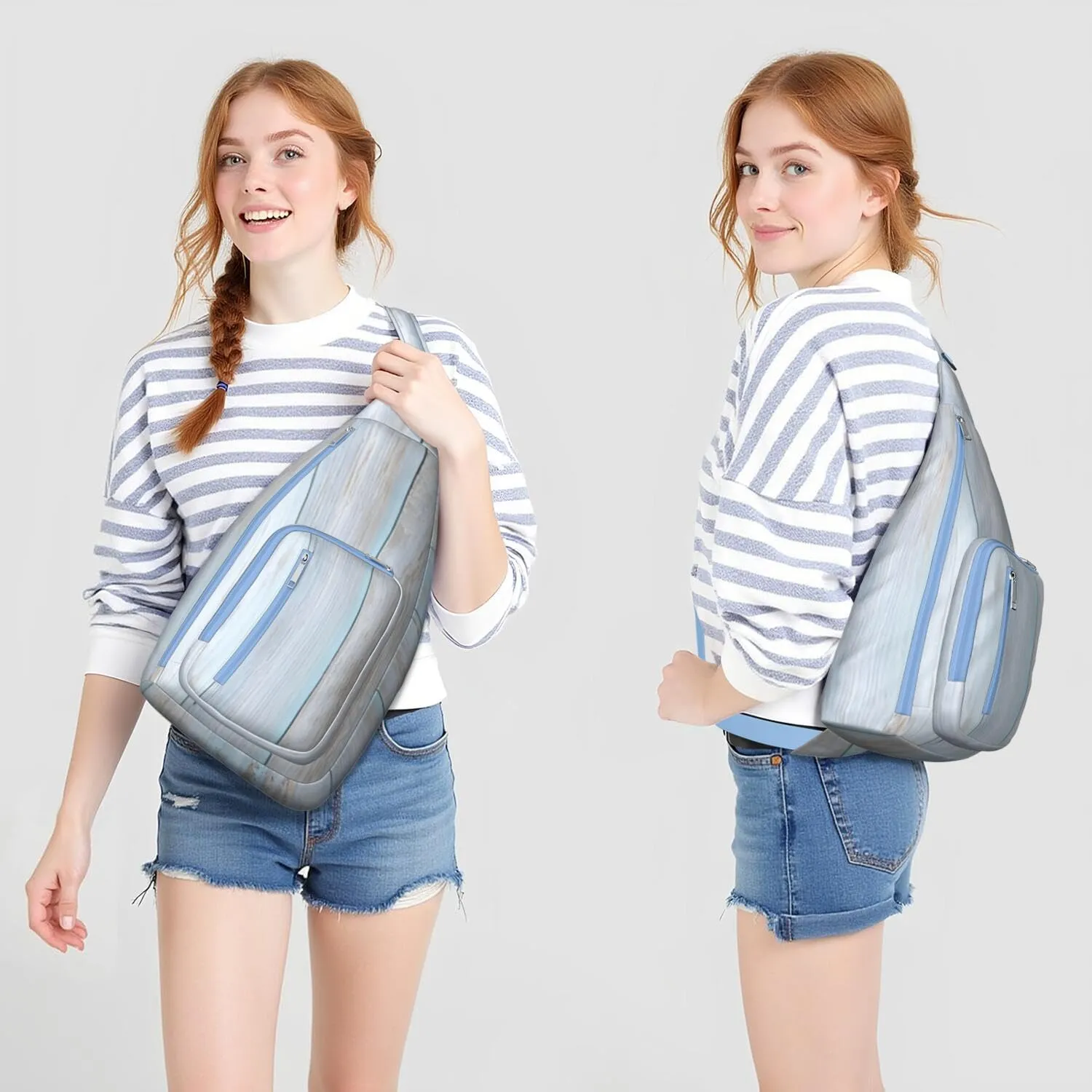 Shoulder Sling Crossbody Casual Chest Bag For Travel Sports Running,Backpack for Men & Women Lightweight Sports BagCrossbody Concealed Carry,Wood Shoulder Bag Waterproof Chest Bag