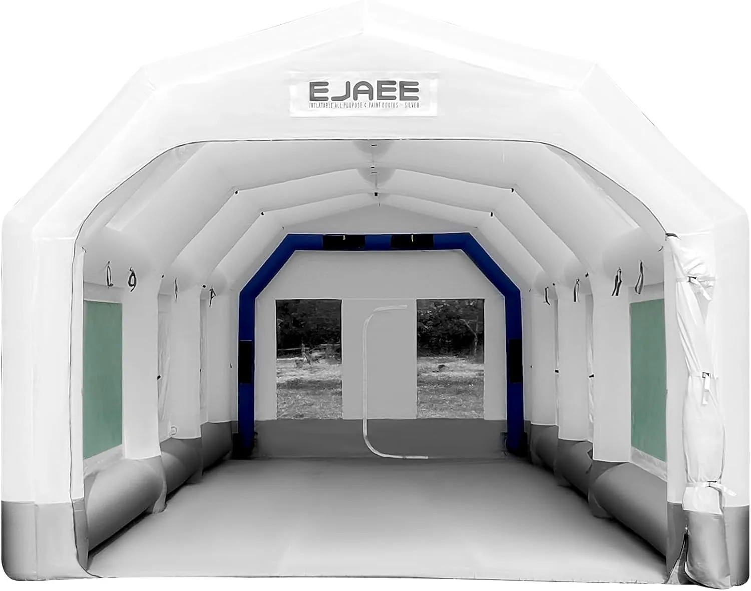 Silver Series 30x15x12Ft Portable Inflatable Spray Paint Booth with Blowers for Full-Size Trucks, Large Auto Parts, Small Boats, Dust-Free Workspace for Custom Paint Jobs