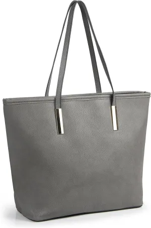 Simple Solid Color Pu Leather Top Handle Satchel Handbags for Women Shoulder Bags
