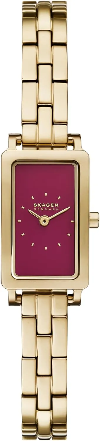 Skagen Hagen Rectangular Case Women's Watch with Stainless Steel Bracelet, Mesh or Leather Band