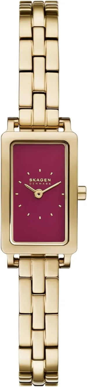 Skagen Hagen Rectangular Case Women's Watch with Stainless Steel Bracelet, Mesh or Leather Band