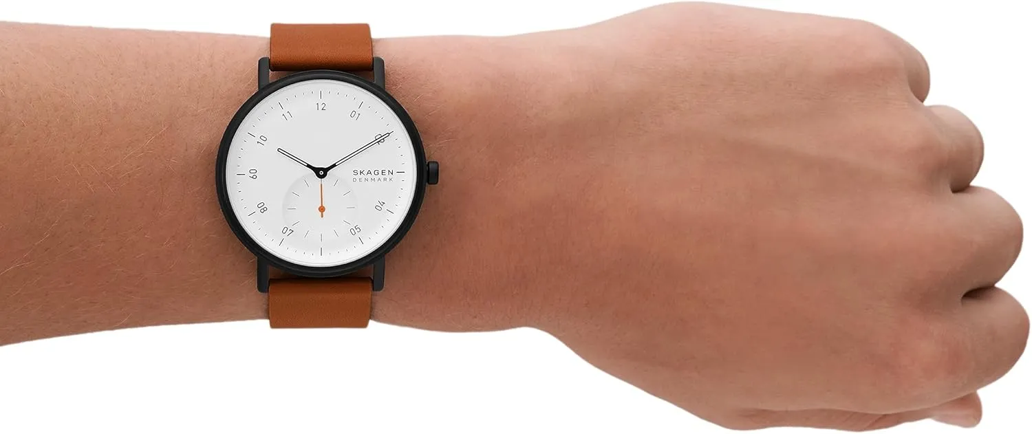 Skagen Kuppel or Riis Minimalist Men's Watch with Stainless Steel Mesh or Leather Band