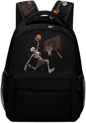 Skeleton Basketball Slam Dunk Travel Backpack for Men Women Lightweight Computer Laptop Bag Casual Daypack