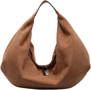 Slouchy Suede Shoulder Bag for Women Large Dumpling Tote Purse Soft Handbags Casual Top Handle Satchel