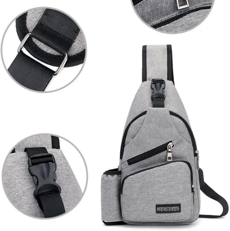 Small Chest Bag Pack Travel Sport Shoulder Sling Backpack Crossbody Bag (Black)