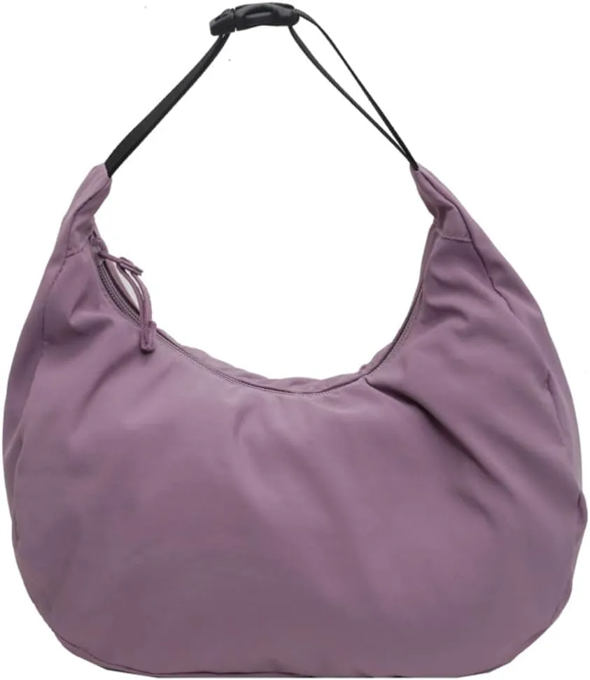 Small Crescent Handbag for Women Cute Nylon Crossbody Bag Half Moon Y2K Underarm Shoulder Bag with Adjustable Strap