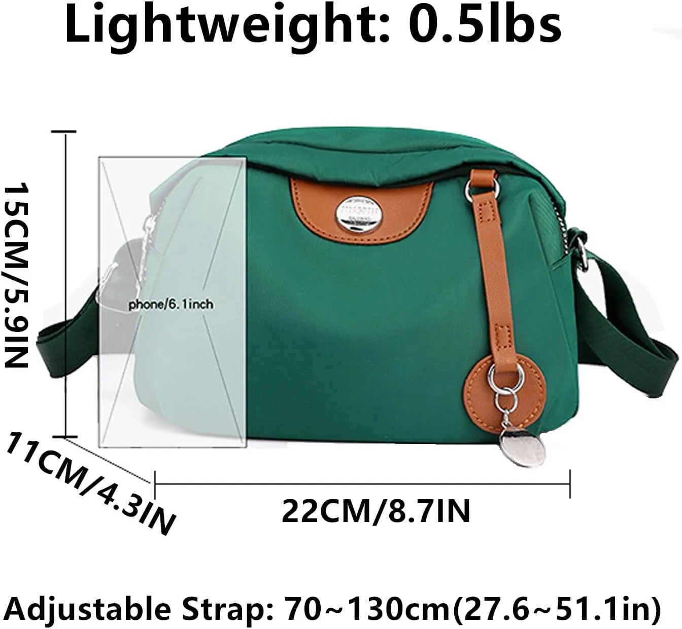 Small Crossbody Bags for Women Shoulder Bag Waterproof Nylon Travel Casual Daypack