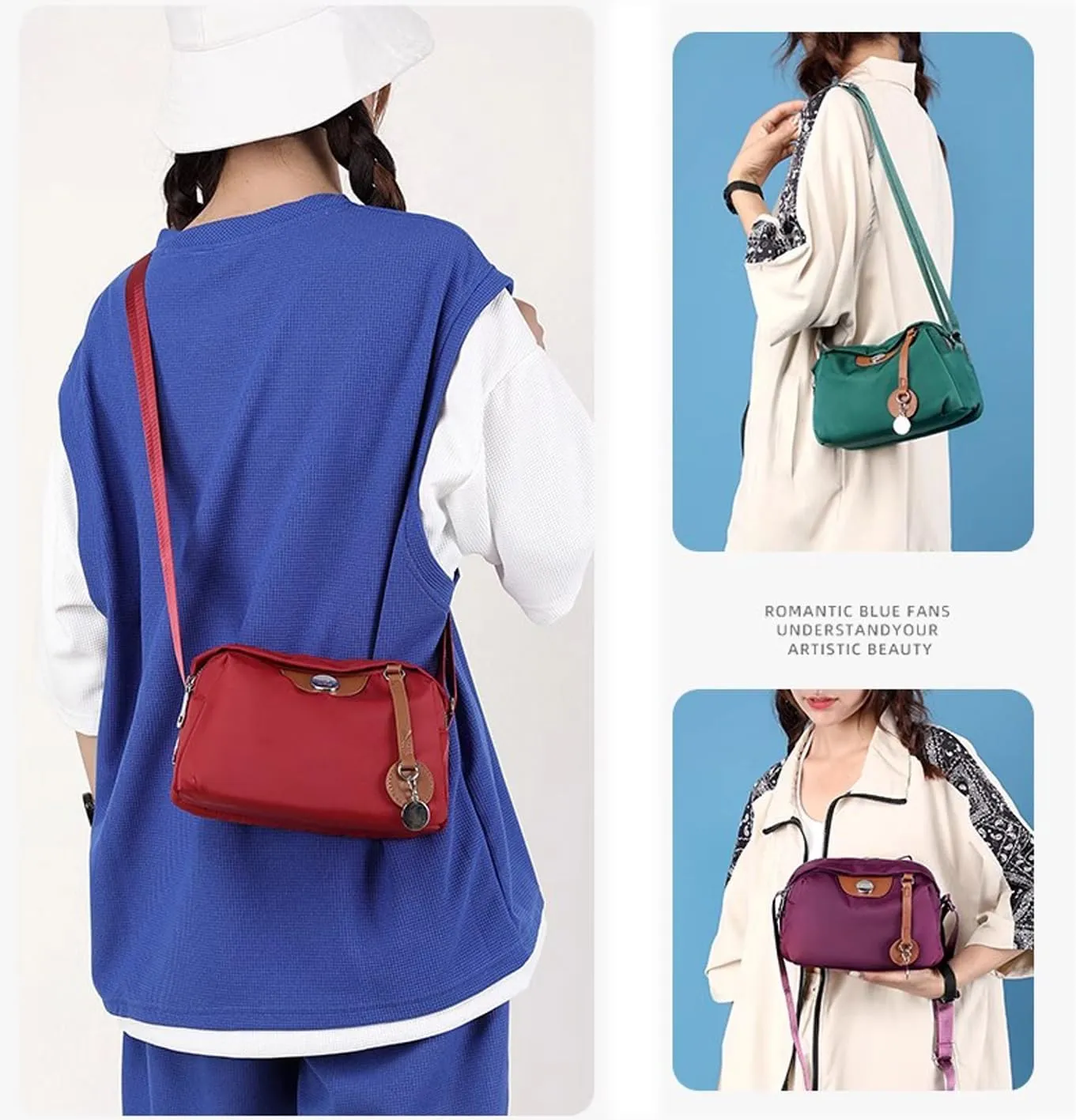 Small Crossbody Bags for Women Shoulder Bag Waterproof Nylon Travel Casual Daypack