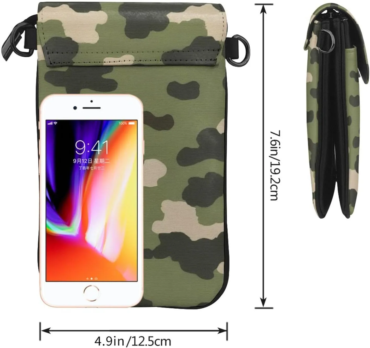 Small Crossbody Bags for Women,Leather Shoulder Bag for Cell Phone Purse with Strap and Tropical tree Printed