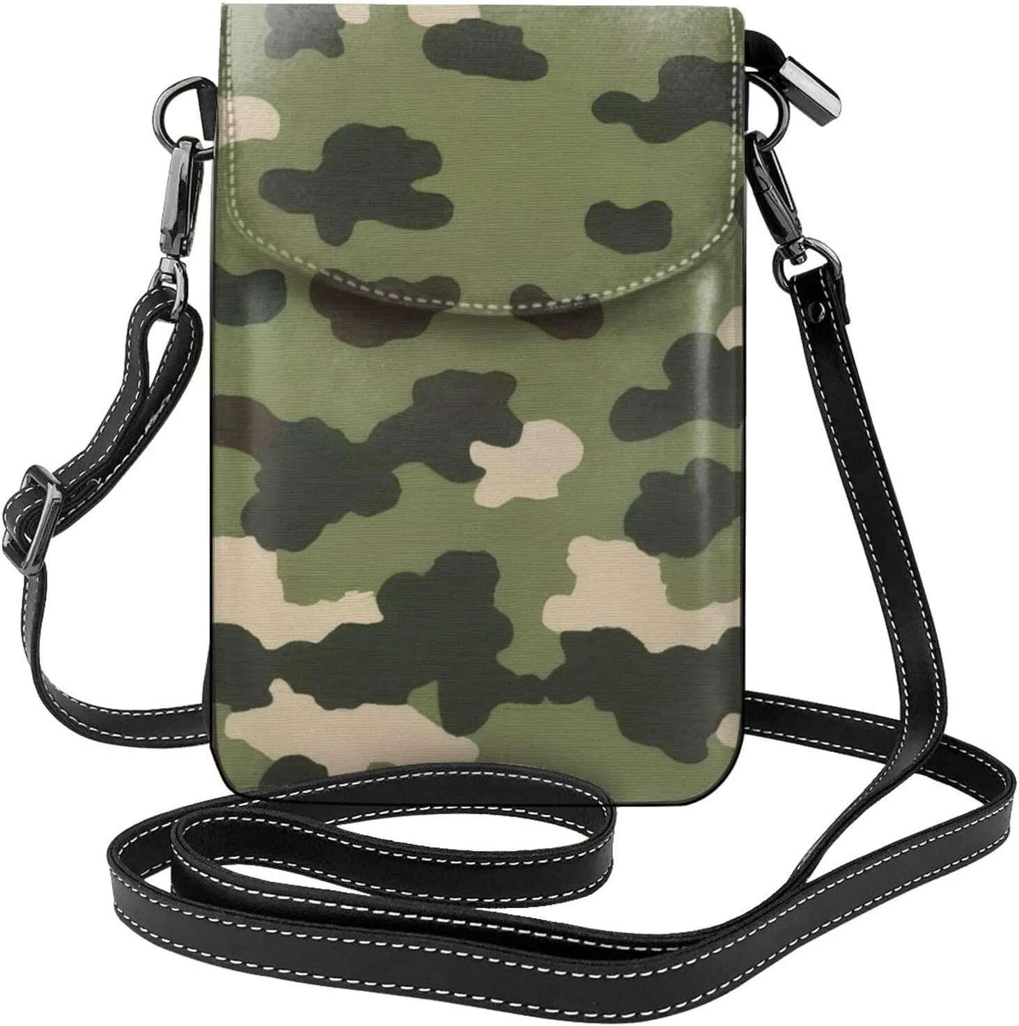 Small Crossbody Bags for Women,Leather Shoulder Bag for Cell Phone Purse with Strap and Tropical tree Printed