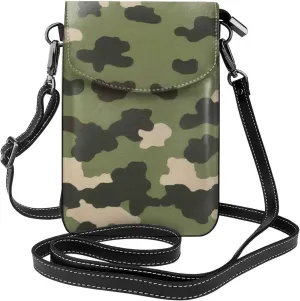Small Crossbody Bags for Women,Leather Shoulder Bag for Cell Phone Purse with Strap and Tropical tree Printed