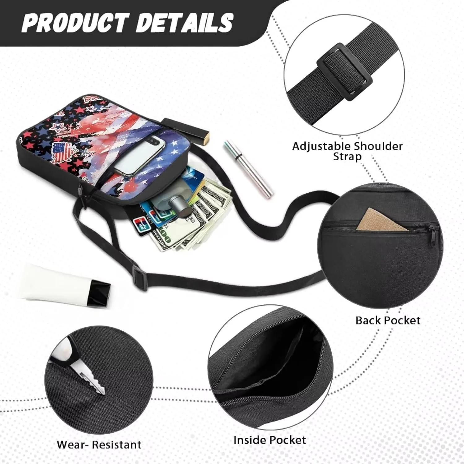 Small Messenger Bag for Men Women Wallet Purse Cell Phone Purse Shoulder Bag for Phone Passport