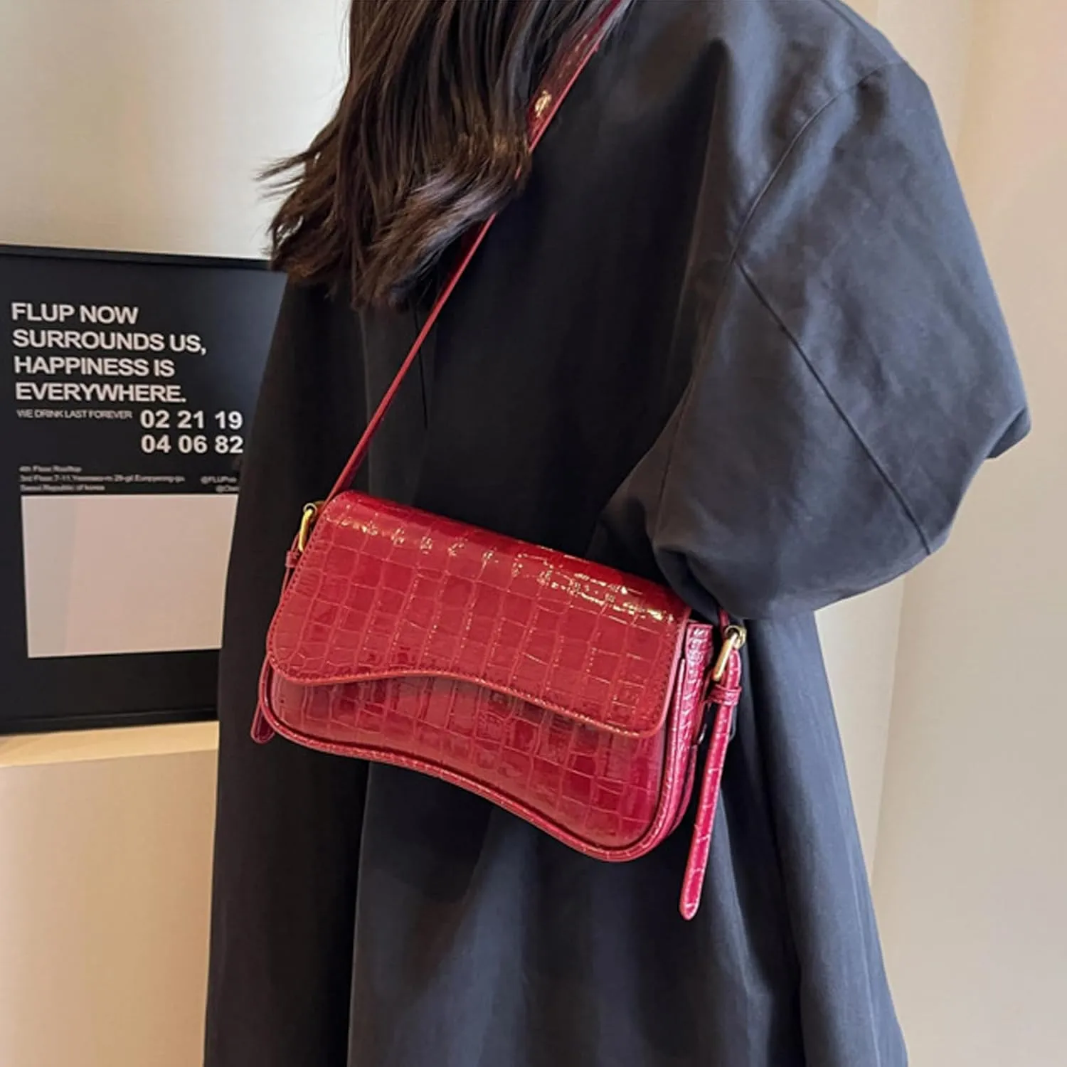 Small Shoulder Bag for women,Crossbody Purses,Leather Tote Handbag Clutch Hobo Purse,with Zipper Closure for Women