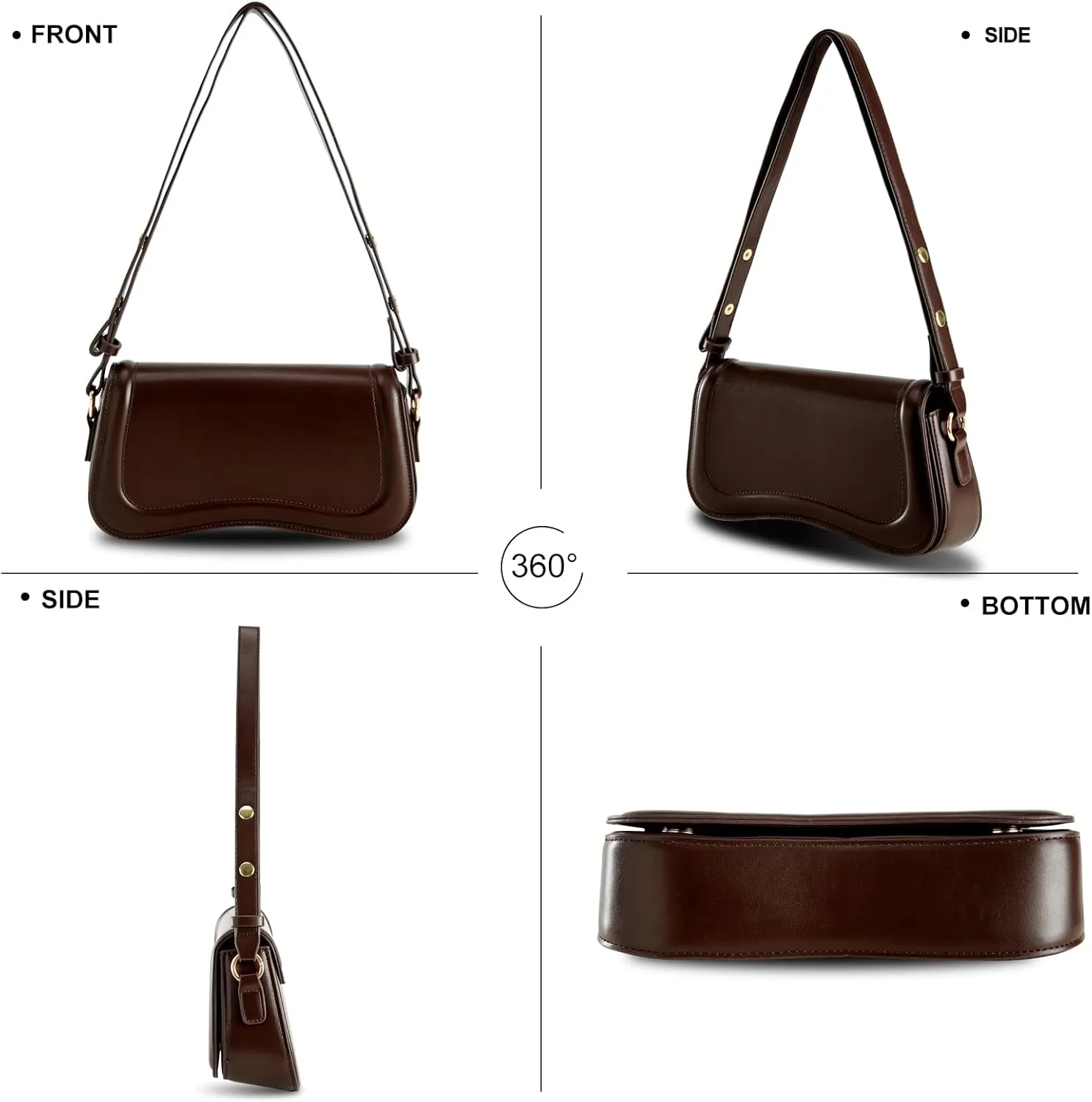 Small Shoulder Bag for women,Crossbody Purses,Leather Tote Handbag Clutch Hobo Purse,with Zipper Closure for Women