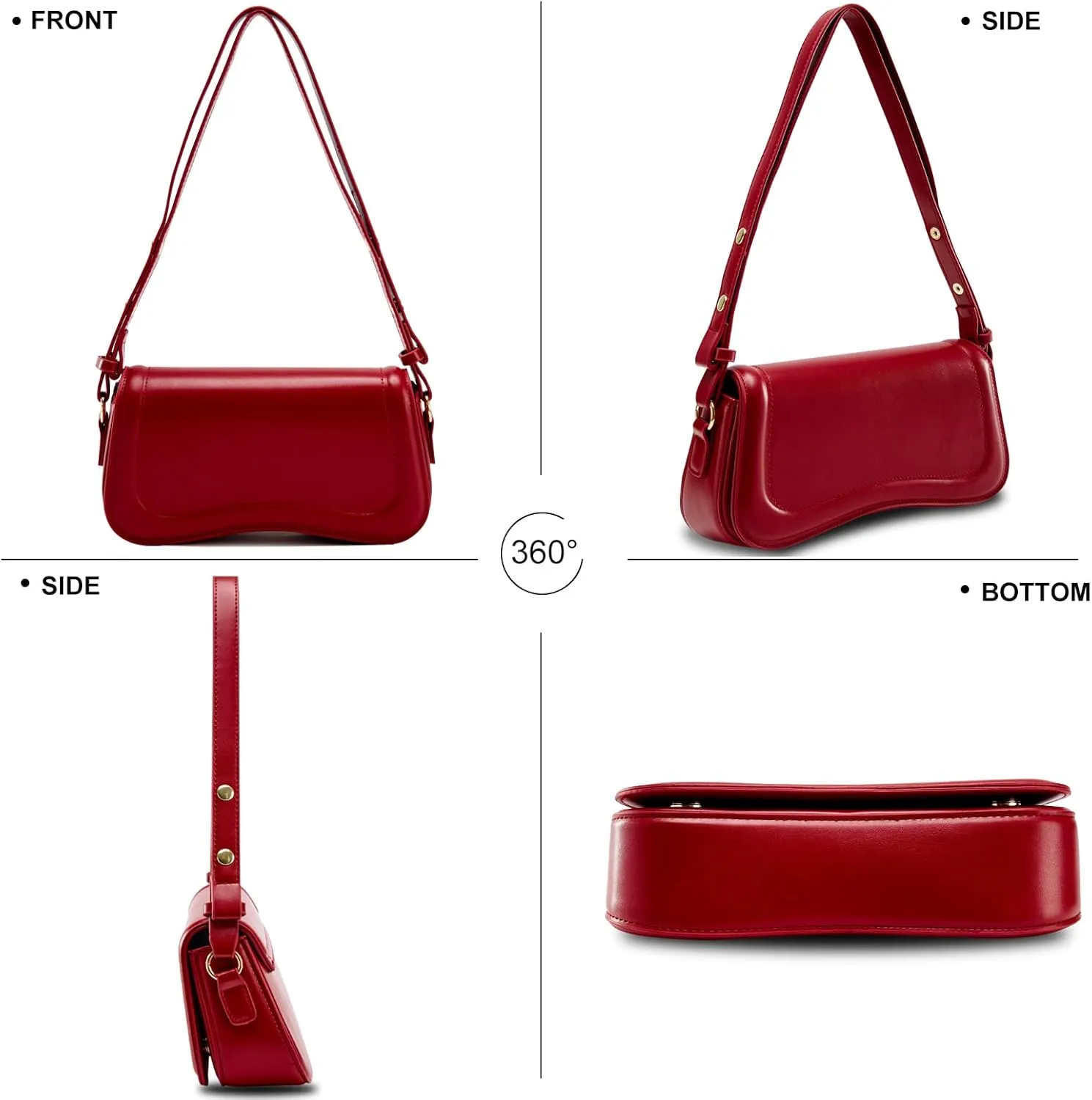 Small Shoulder Bag for women,Crossbody Purses,Leather Tote Handbag Clutch Hobo Purse,with Zipper Closure for Women