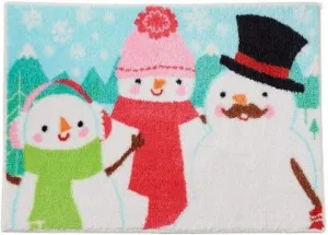 Snowman Pals Bath Rug 20x30 Skid Resistant Bath Mat