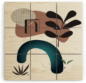Society6 Mpgmb Shape Study #8-Synthesis Collection Wood Wall Mural, 3'x3', Multi