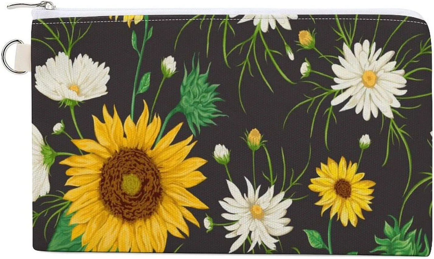 Soft Clutch Canvas Wallet, Lightweight Coin Zipper Handbag Makeup Bag Purse